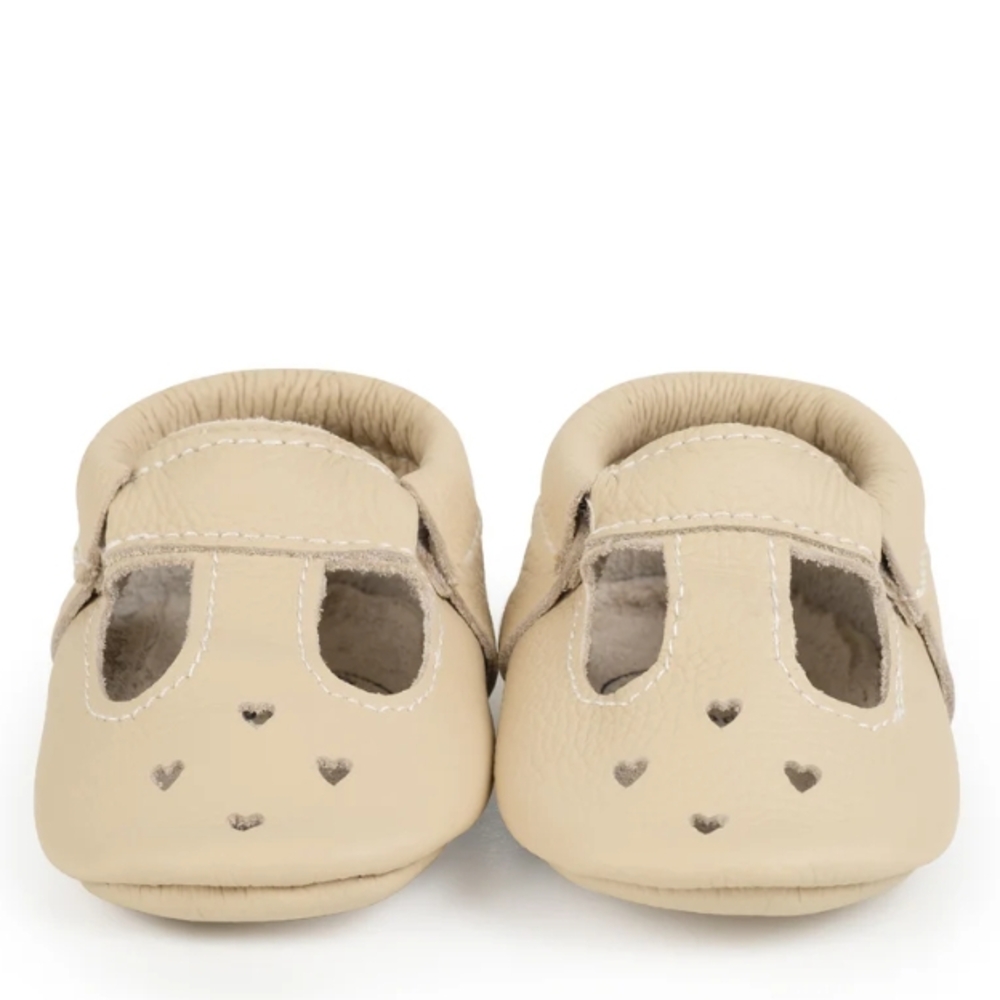 Tan Moccasins with Animal Face Design